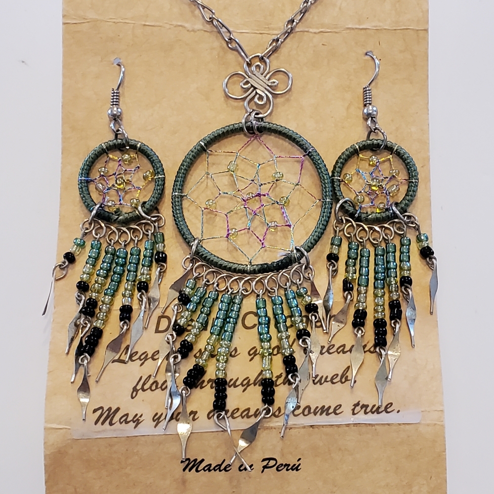 Dream Catcher Necklace and Earring Set